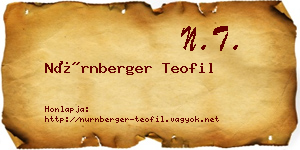 Nürnberger Teofil névjegykártya